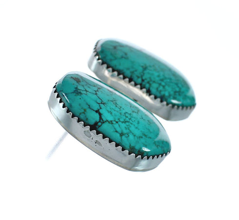 Native American Turquoise Sterling Silver Post Earrings X11305